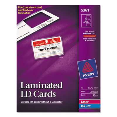 Avery&reg; Self-Laminating ID Cards