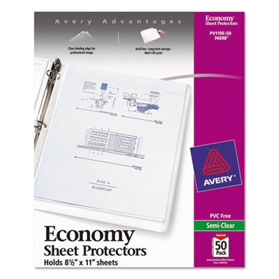 Avery&reg; Standard and Economy Weight Clear and Semi-Clear Sheet Protector
