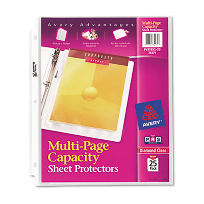 Avery&reg; Multi-Page Capacity Heavyweight Diamond Clear Sheet Protector