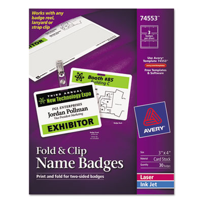 Avery&reg; Fold &amp; Clip Name Badges