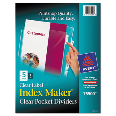 Avery&reg; Index Maker&reg; Print &amp; Apply Clear Label Dividers with Clear Pockets