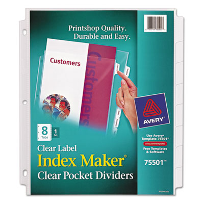 Avery&reg; Index Maker&reg; Print &amp; Apply Clear Label Dividers with Clear Pockets