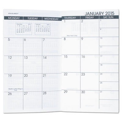 AT-A-GLANCE&reg; Pocket Size Monthly Planner Refill