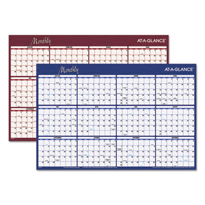 AT-A-GLANCE&reg; Reversible Horizontal Erasable Wall Planner