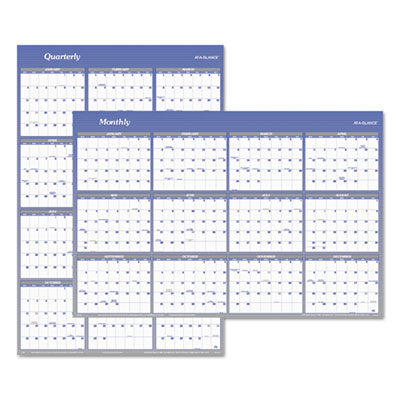 AT-A-GLANCE&reg; Vertical/Horizontal Erasable Quarterly/Monthly Wall Planner
