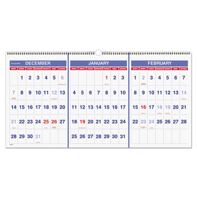 AT-A-GLANCE&reg; Deluxe Three-Month Reference Wall Calendar