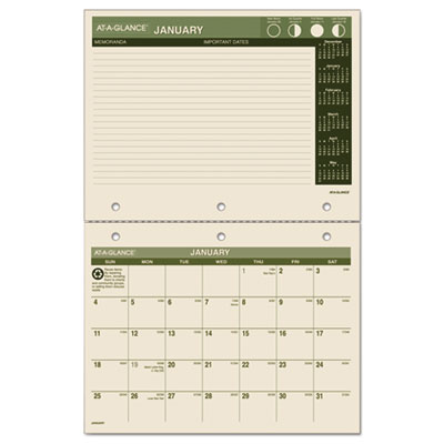 AT-A-GLANCE&reg; Recycled Desk/Wall Calendar