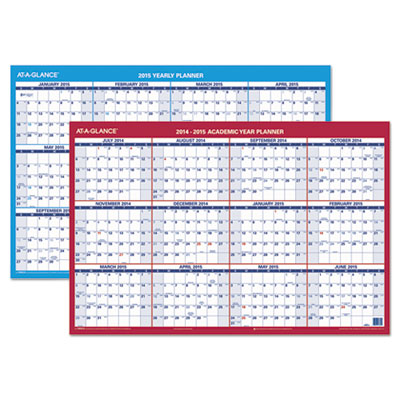 AT-A-GLANCE&reg; Horizontal Erasable Wall Planner