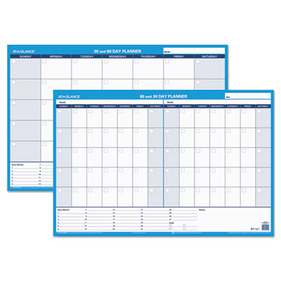 AT-A-GLANCE&reg; 30/60-Day Undated Horizontal Erasable Wall Planner