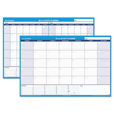 AT-A-GLANCE&reg; 30/60-Day Undated Horizontal Erasable Wall Planner