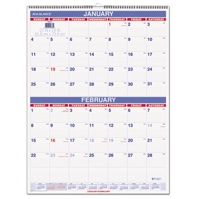 AT-A-GLANCE&reg; Two-Month Wall Calendar