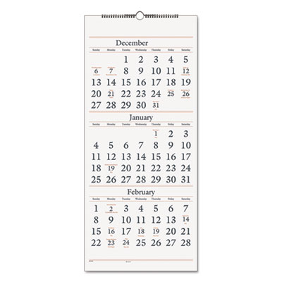 AT-A-GLANCE&reg; Three-Month Reference Wall Calendar