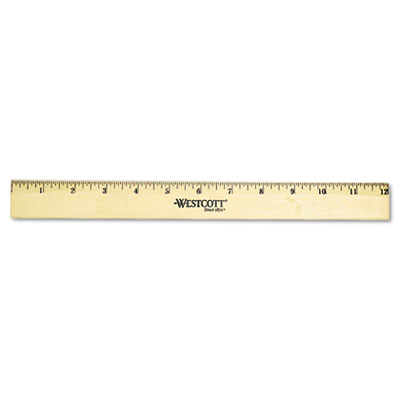 Westcott&reg; Beveled Wood Ruler