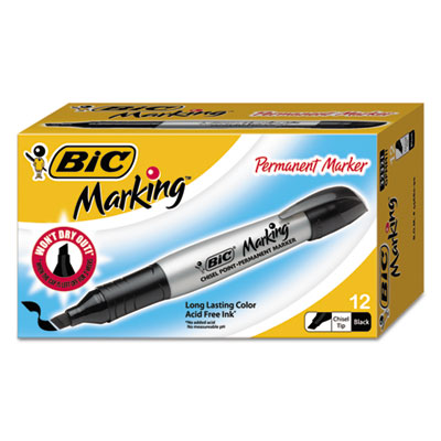 BIC&reg; Marking&trade; Chisel Tip Permanent Marker