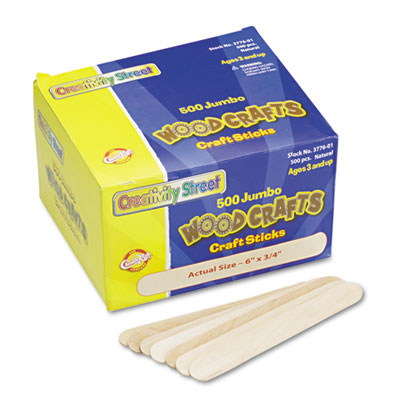Chenille Kraft&reg; Natural Wood Craft Sticks