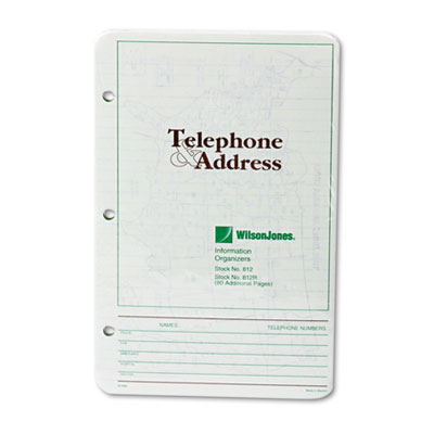 Wilson Jones&reg; Looseleaf Phone/Address Book Refill