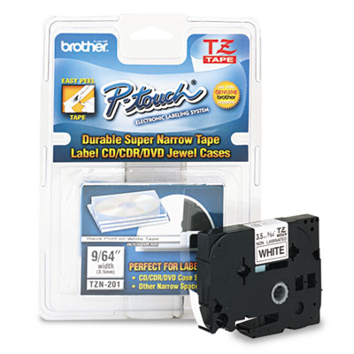 Brother&reg; P-Touch&reg; TZ Series Super-Narrow Non-Laminated Labeling Tape