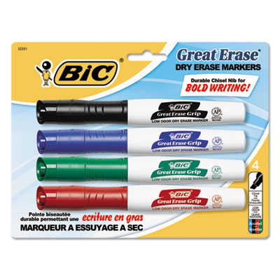 BIC&reg; Great Erase&reg; Grip Chisel Tip Dry Erase Marker
