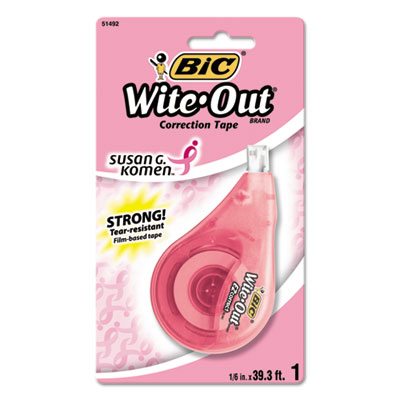 BIC&reg; Wite-Out&reg; Brand EZ Correct&trade; Pink Ribbon Correction Tape