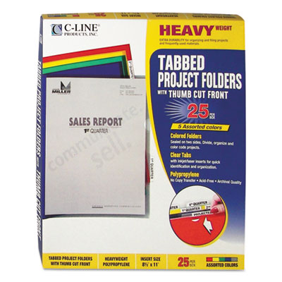 C-Line&reg; Heavyweight Tabbed Project Folders