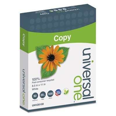 Universal One&trade; Recycled Copy Paper