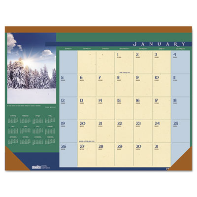 House of Doolittle&trade; Landscapes&trade; 100% Recycled 100% Recycled Monthly Desk Pad Calendar