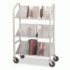 Buddy Products Three Sloped Shelf Book Cart