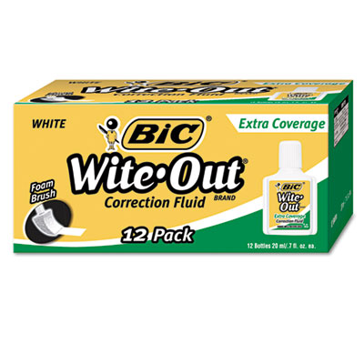 BIC&reg; Wite-Out&reg; Brand Extra Coverage Correction Fluid