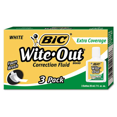 BIC&reg; Wite-Out&reg; Brand Extra Coverage Correction Fluid