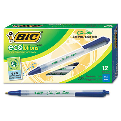 BIC&reg; Ecolutions&reg; Clic Stic&reg; Retractable Ballpoint Pen