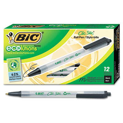 BIC&reg; Ecolutions&reg; Clic Stic&reg; Retractable Ballpoint Pen