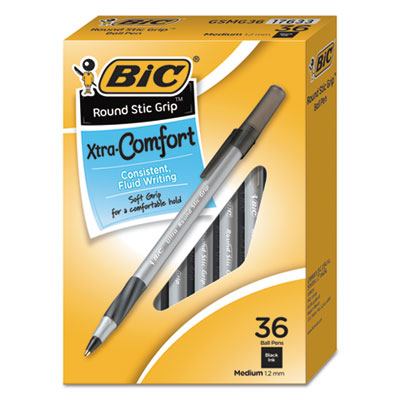 BIC&reg; Round Stic Grip&trade; Xtra Comfort Ballpoint Pen