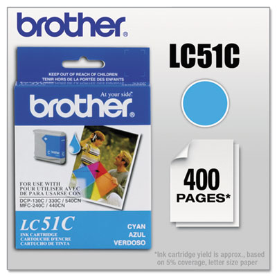Brother&reg; LC51BK, LC51C, LC51HYBK, LC51M, LC51Y Ink