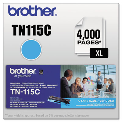 Brother&reg; TN110BK, TN110C, TN110M, TN110Y, TN115BK, TN115C, TN115M, TN115Y Toner Cartridge