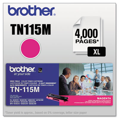 Brother&reg; TN110BK, TN110C, TN110M, TN110Y, TN115BK, TN115C, TN115M, TN115Y Toner Cartridge