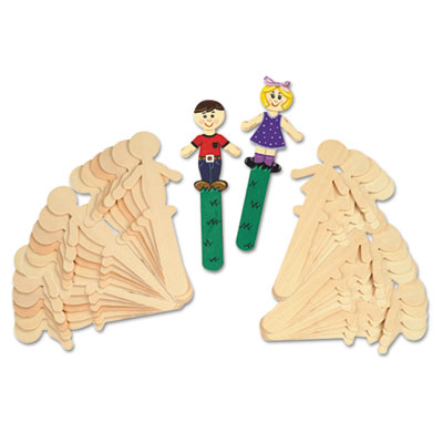 Chenille Kraft&reg; People-Shaped Wood Craft Sticks