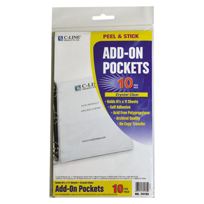 C-Line&reg; Peel &amp; Stick Add-On Filing Pocket