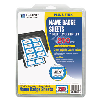 C-Line&reg; Laser Printer Name Badges