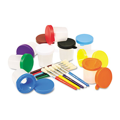 Creativity Street&reg; No-Spill Paint Cups and Brushes Pack