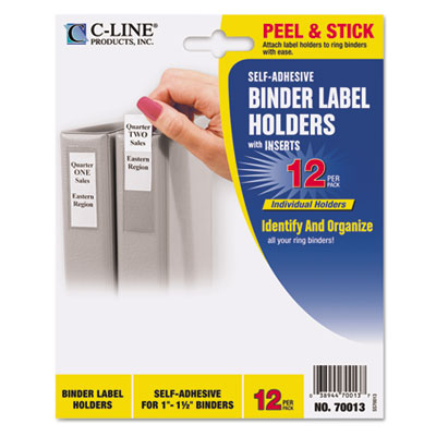 C-Line&reg; Self-Adhesive Binder Label Holders