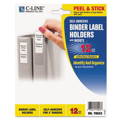C-Line&reg; Self-Adhesive Binder Label Holders