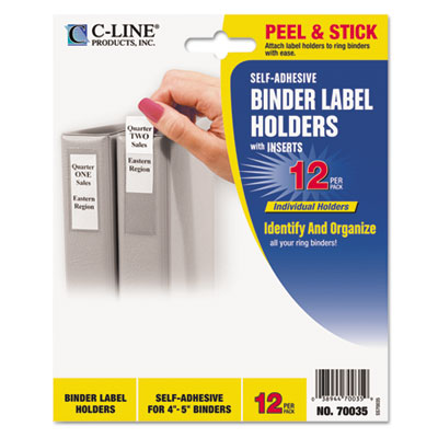 C-Line&reg; Self-Adhesive Binder Label Holders