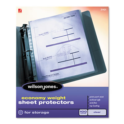 Wilson Jones&reg; Economy Weight Top-Loading Sheet Protector