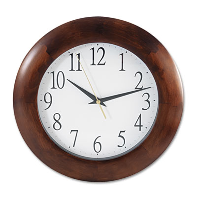 Universal One&trade; 12-3/4" Round Wood Clock