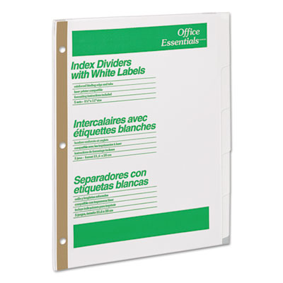 Office Essentials&reg; Index Dividers with White Labels