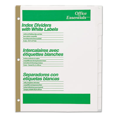 Office Essentials&reg; Index Dividers with White Labels