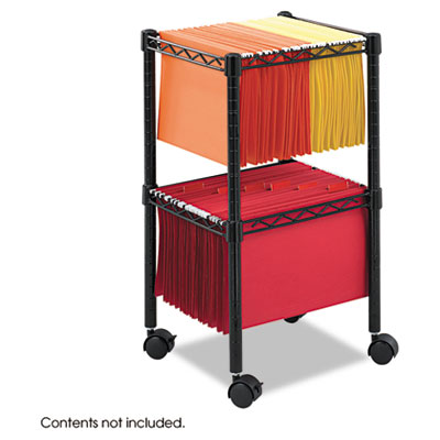 Safco&reg; Two-Tier Compact Mobile Wire File Cart