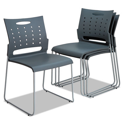 Alera&reg; Continental Series Plastic Perforated Back Stack Chair