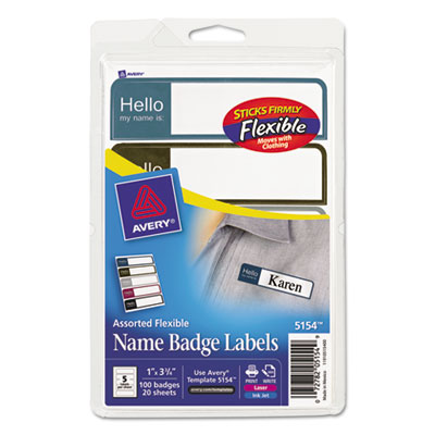 Avery&reg; Flexible Self-Adhesive Mini Name Badge Labels