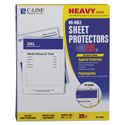 C-Line&reg; No-Hole Polypropylene Sheet Protector